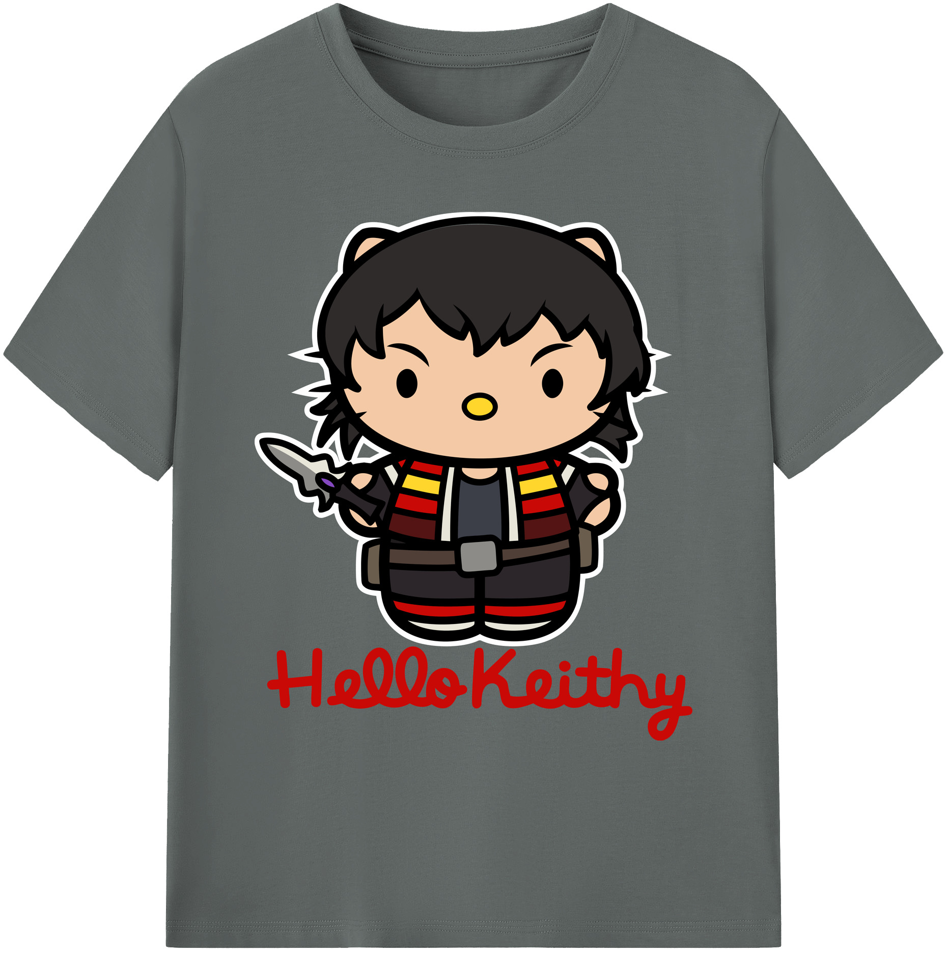 （画像用） Hello Kitty ハローキティ 綿100％ メンズ半袖Tシャツ｜肌触りやわらか＆通気性